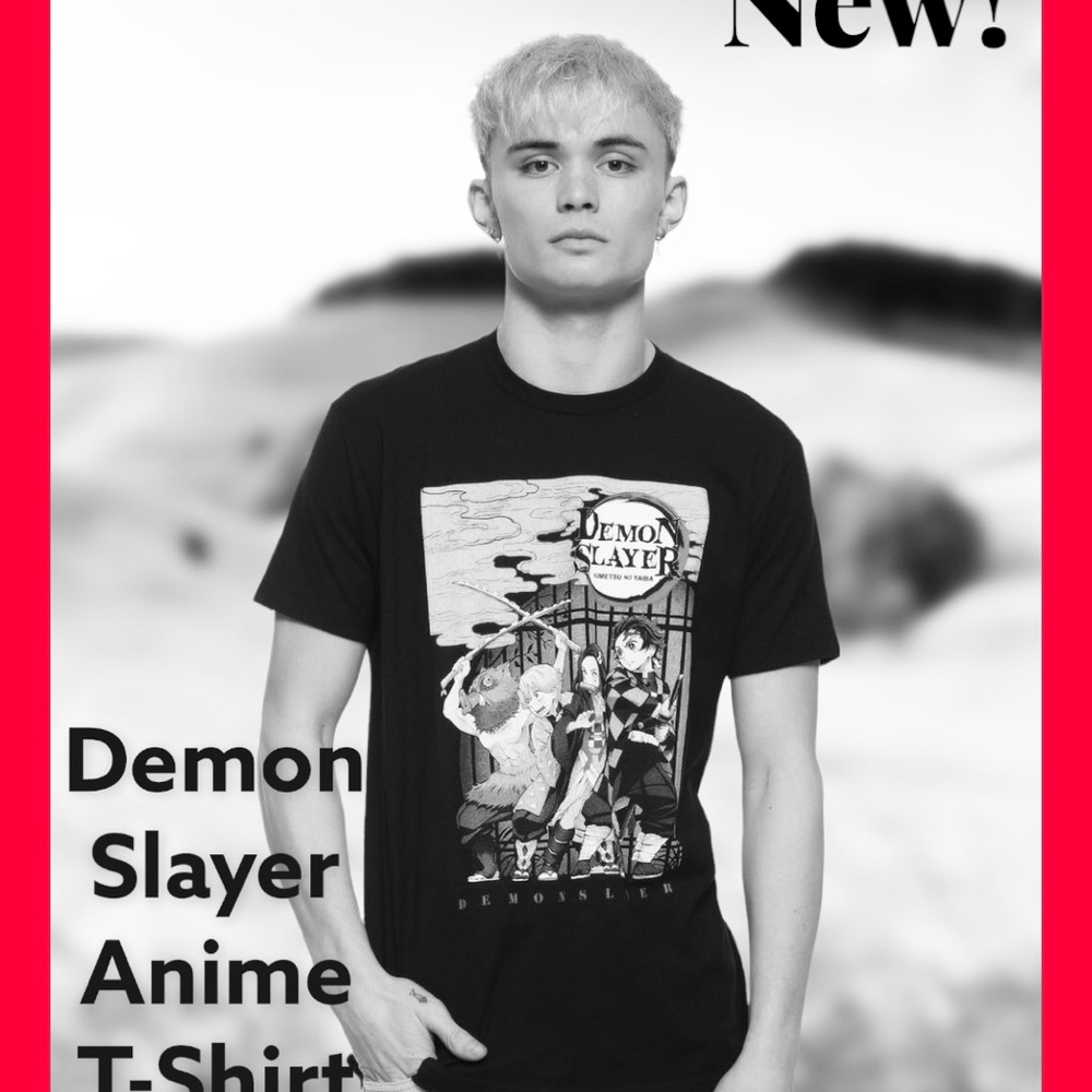 NWT Black Demon Slayer Anime Men’s T-Shirt, Sz XL